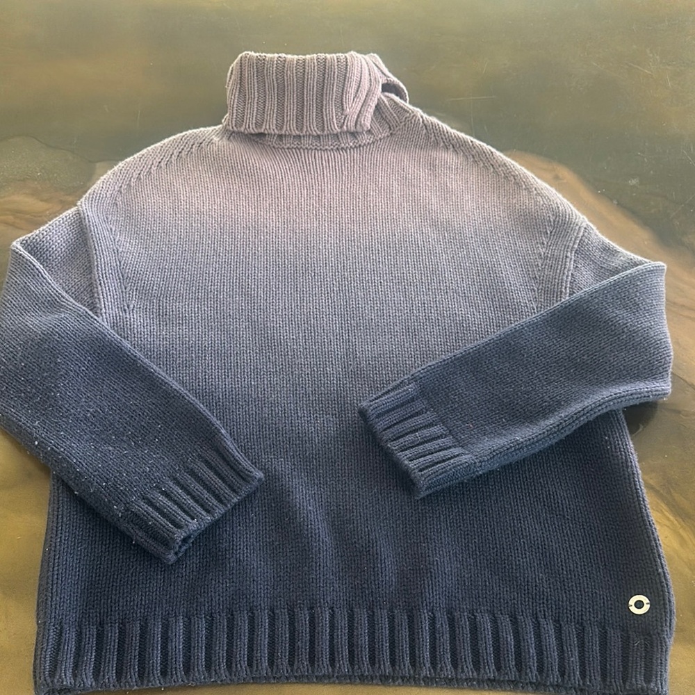 Loro Piana 100% baby Cashmete ombré purple Chic Gradient Turtleneck Sweater